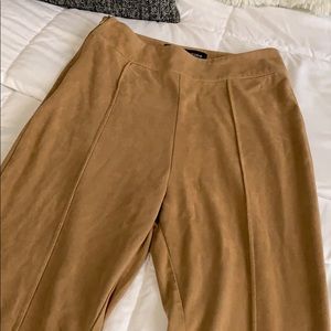 Naked Wardrobe Tan Camel Suede Pants